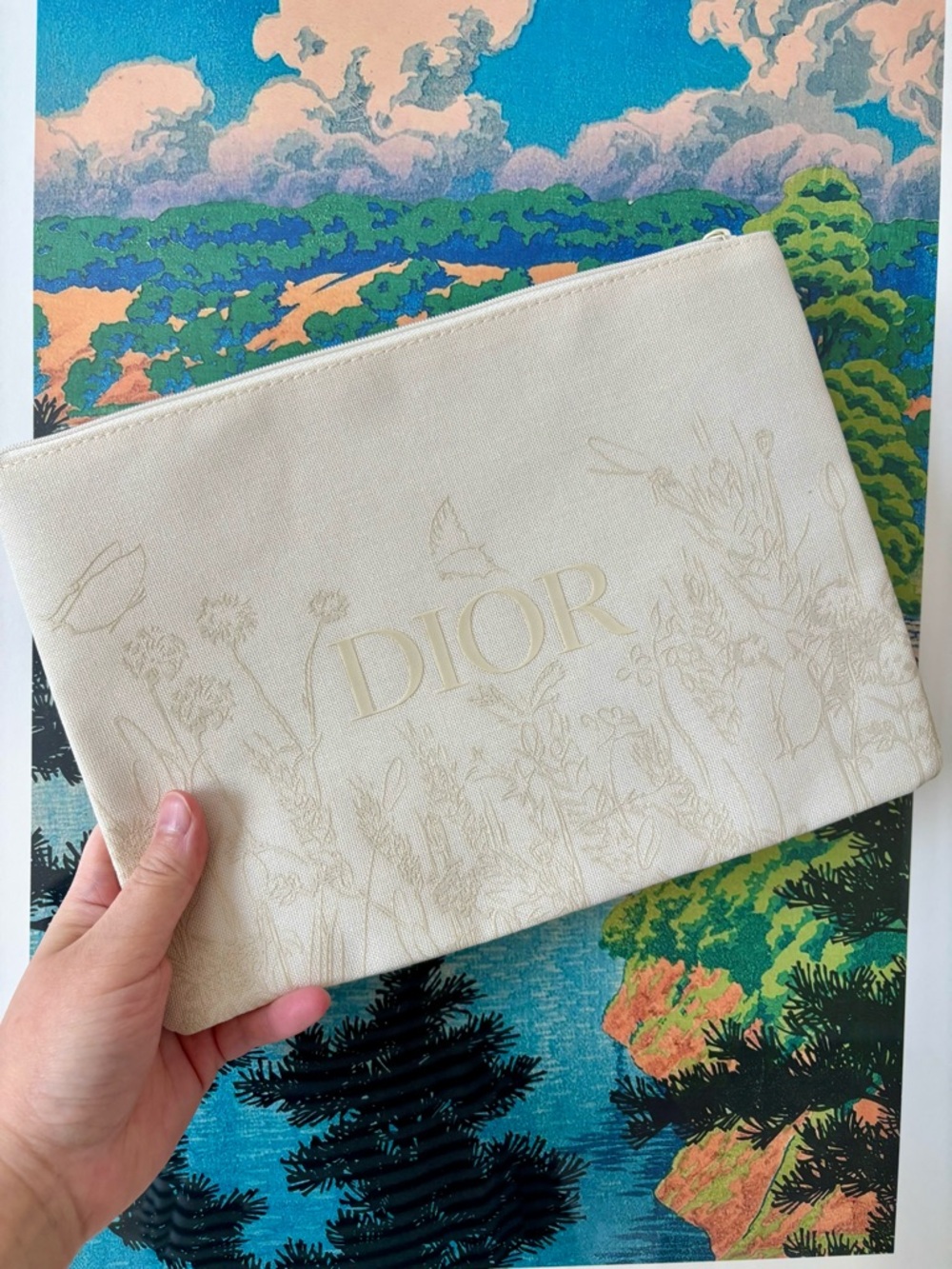 ✨NWOT✨Dior Beauty Cream Pouch with Botanical Print